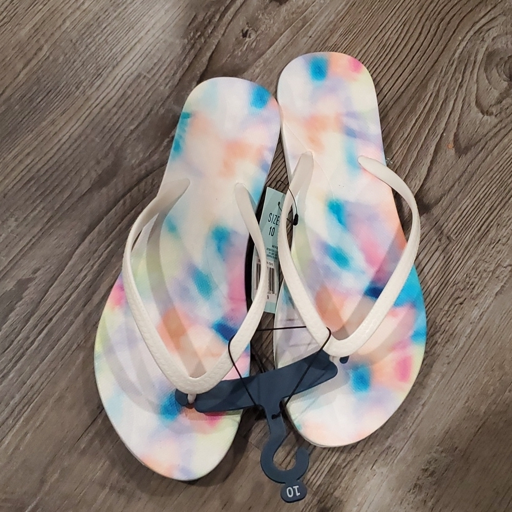 DSG Tie Dye Flip Flops Size 10 - Picture 3 of 3